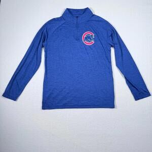 Chicago Cubs Fanatics‎ MLB Blue Quarter-Zip Pullover Men's Medium Baseball